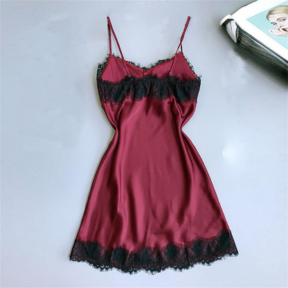 Women'S Lace Chemise Nightgown Sexy V Neck Full Slip Babydoll Sleepwear Soft Spaghetti Straps Lounge Dress Lingerie Apparel & Accessories > Clothing > Underwear & Socks > Lingerie Kylie Max   