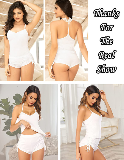 Avidlove Pajamas Set Womens Sleepwear Sexy Lingerie Nightwear Cami PJS Set with Shorts Apparel & Accessories > Clothing > Sleepwear & Loungewear Kylie Max   