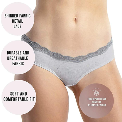 Emprella Womens Lace Underwear Hipster Panties Cotton-Spandex-8 Pack Colors and Patterns May Vary,Assorted Apparel & Accessories > Clothing > Underwear & Socks > Underwear Emprella   