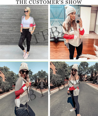 BTFBM Women Zip up Striped Hoodies Jackets Color Block Print Long Sleeve Drawstring Stretchy Casual Pullover Sweatshirts Apparel & Accessories > Clothing > Activewear Kylie Max   