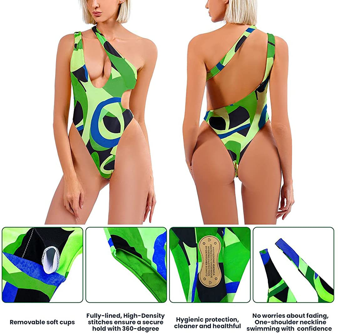 Sexy Women'S One Piece Swimsuits One Shoulder Brazilian Bathing Suits Tummy Control Swimwear Monokini Sets for Women Apparel & Accessories > Clothing > Swimwear Kylie Max   