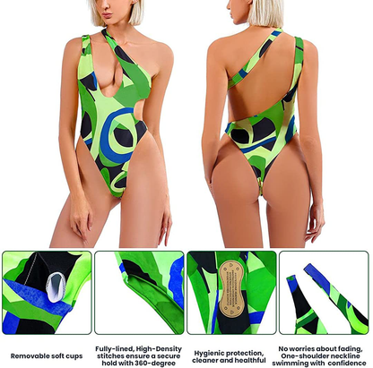 Sexy Women'S One Piece Swimsuits One Shoulder Brazilian Bathing Suits Tummy Control Swimwear Monokini Sets for Women Apparel & Accessories > Clothing > Swimwear Kylie Max   