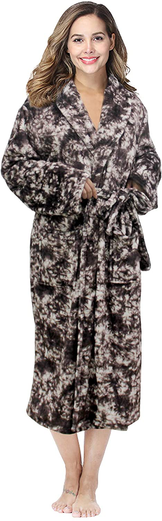 RONGTAI Womens Bathrobe Ladies Fleece Plush Warm Long Robes Apparel & Accessories > Clothing > Sleepwear & Loungewear > Robes Kylie Max   