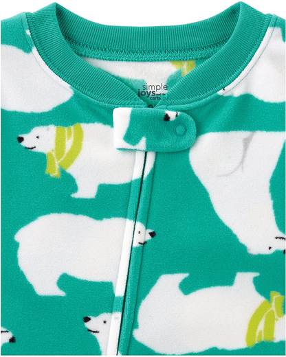 Simple Joys by Carter'S Toddler and Baby Boys' Loose Fit Fleece Footed Pajamas, Pack of 3 Apparel & Accessories > Clothing > Sleepwear & Loungewear > Pajamas Kylie Max   
