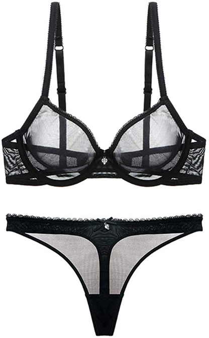 Varsbaby Women See-Through Lace Push up Transparent Everyday Bra Apparel & Accessories > Clothing > Underwear & Socks > Lingerie Varsbaby   