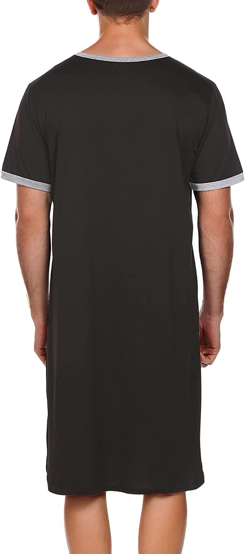 Ekouaer Men'S Nightshirt Nightwear Comfy Big&Tall Short Sleeve Henley Sleep Shirt Apparel & Accessories > Clothing > Sleepwear & Loungewear > Nightgowns Kylie Max   