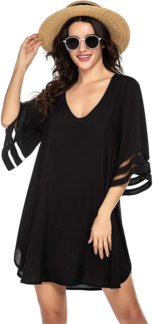 Ekouaer Women'S Swim Cover Ups for Beach Swimwear, Summer Casual Loose Sun Dress Apparel & Accessories > Clothing > Swimwear Kylie Max   