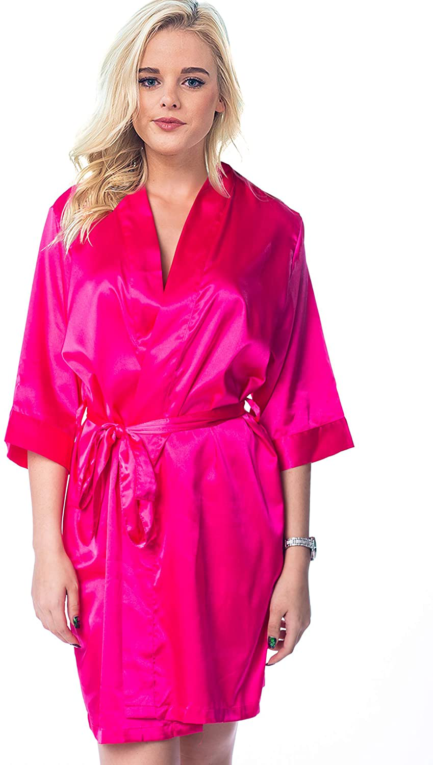 Pretty Robes Silk Satin Robes for Women Short Kimono Robe for Brides and Bridesmaids Wedding and Bridal Party Loungewear Apparel & Accessories > Clothing > Sleepwear & Loungewear > Robes Pretty Robes   