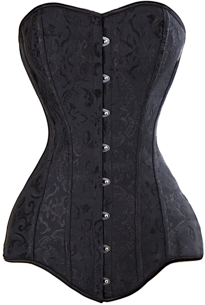 KIWI RATA Women'S Hourglass Longline Overbust Corset Steel Boned Long Torso Waist Training Bustier Apparel & Accessories > Clothing > Underwear & Socks > Lingerie KIWI RATA Black X-Large 