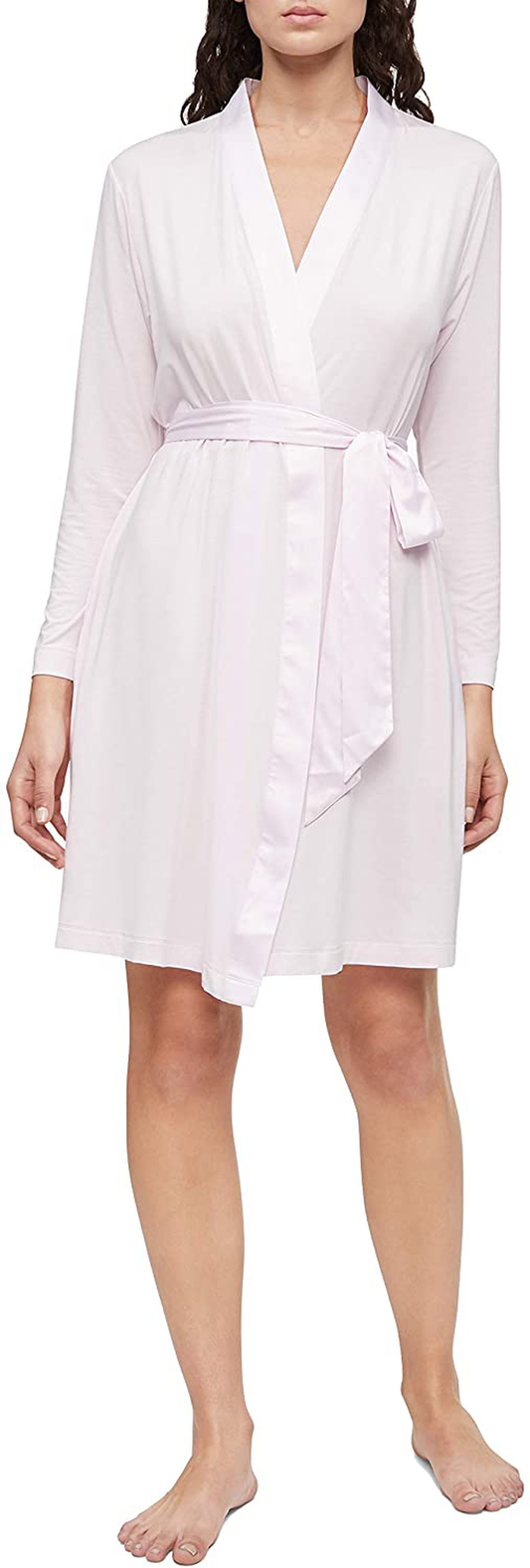 Calvin Klein Womens Modal Satin Lounge and Sleep Robe Apparel & Accessories > Clothing > Sleepwear & Loungewear > Robes Calvin Klein Pearly Pink Medium-Large 