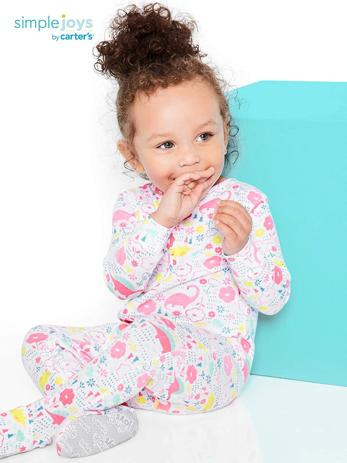 Simple Joys by Carter'S Toddler and Baby Girls' Snug Fit Footed Cotton Pajamas, Pack of 3 Apparel & Accessories > Clothing > Sleepwear & Loungewear > Pajamas Kylie Max   