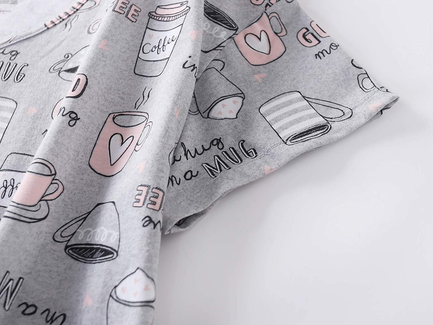 PNAEONG Women'S Cotton Nightgown Sleepwear Short Sleeves Shirt Casual Print Sleepdress Apparel & Accessories > Clothing > Sleepwear & Loungewear > Nightgowns Kylie Max   