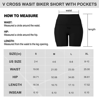 MOOSLOVER Women V Cross Waist Workout Shorts Butt Lifting High Waisted Biker Shorts Apparel & Accessories > Clothing > Shorts Kylie Max   