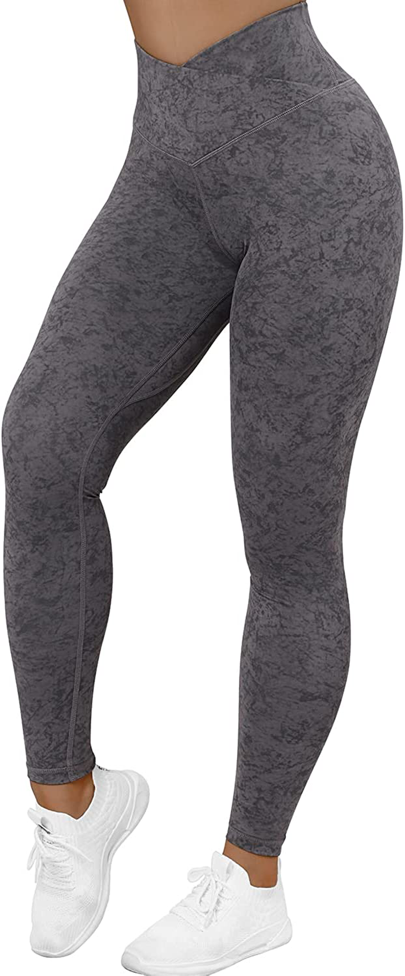 RXRXCOCO Women Cross Waist Butt Lifting Leggings Workout Gym High Waisted Yoga Pants Tights Apparel & Accessories > Clothing > Activewear RXRXCOCO C Grey(cross Waist) Large 