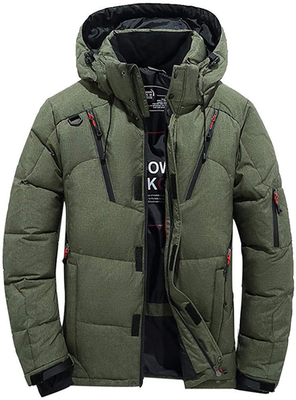 Merthy Mens Winter Warm Thicken Cotton Parka Jackets with Removable Thermal Hood Zipper Heavyweight Hooded Puffer Jacket Apparel & Accessories > Clothing > Underwear & Socks > Shapewear Merthy Army Green 3X-Large 