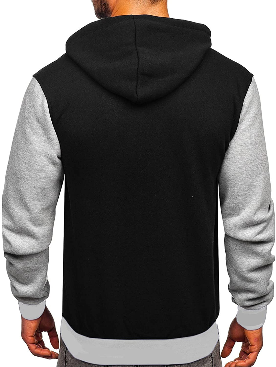 Merthy Mens Classic Varsity Baseball Jackets with Hood Casual Slim Fit Snap Buttons Cotton Uniform Bomber Jackets Coats Apparel & Accessories > Clothing > Underwear & Socks > Shapewear Merthy   