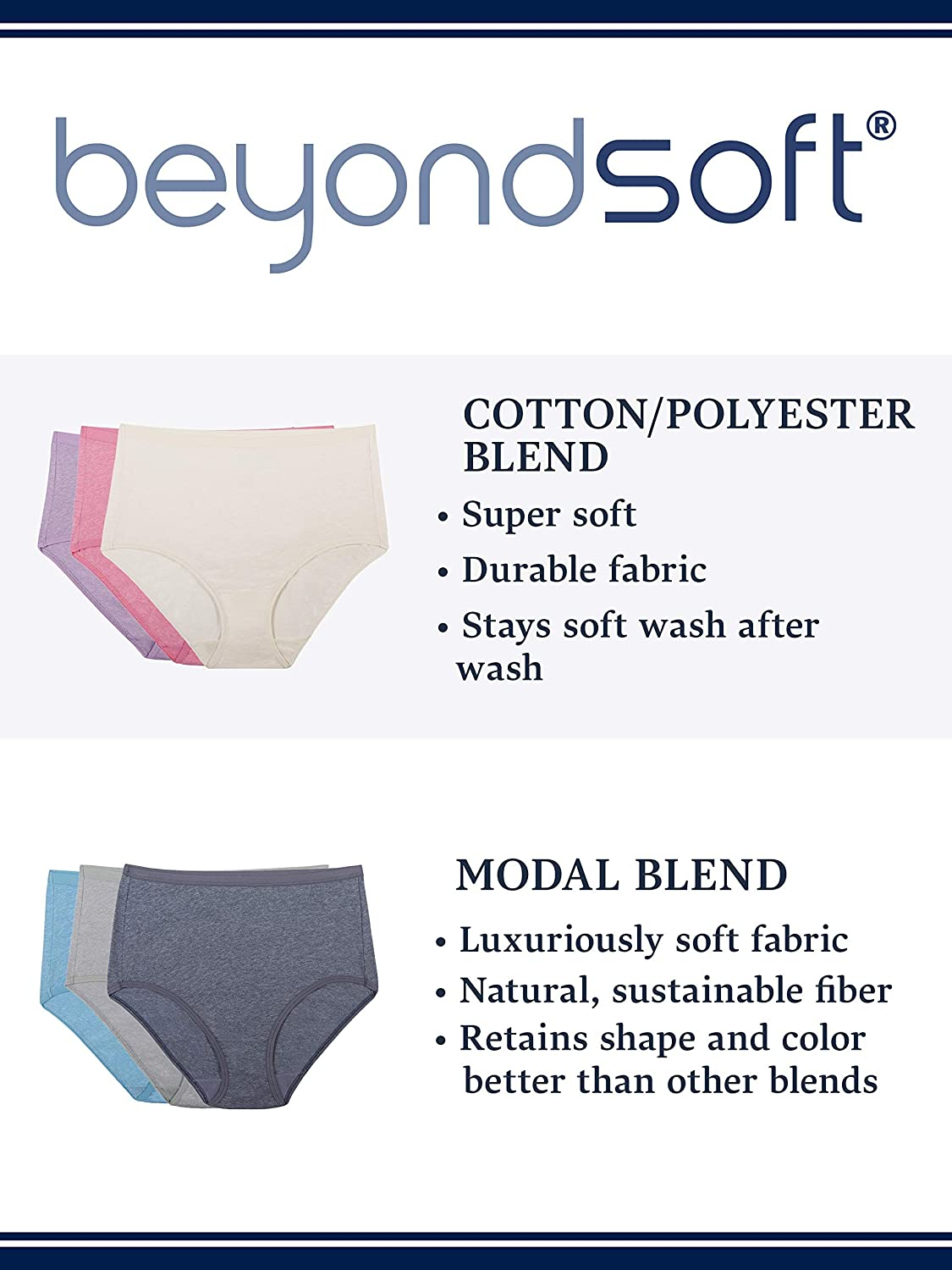 Fruit of the Loom Women'S Underwear Beyondsoft Panties (Regular & plus Size) Apparel & Accessories > Clothing > Underwear & Socks > Underwear Fruit of the Loom   