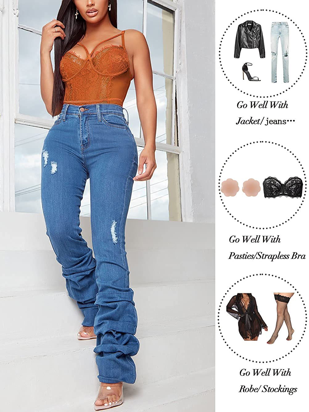 See through Lingerie,V-Neck Lace Babydoll,Sexy Lingerie Women,One Piece Bodysuit Apparel & Accessories > Clothing > Underwear & Socks > Lingerie Kylie Max   