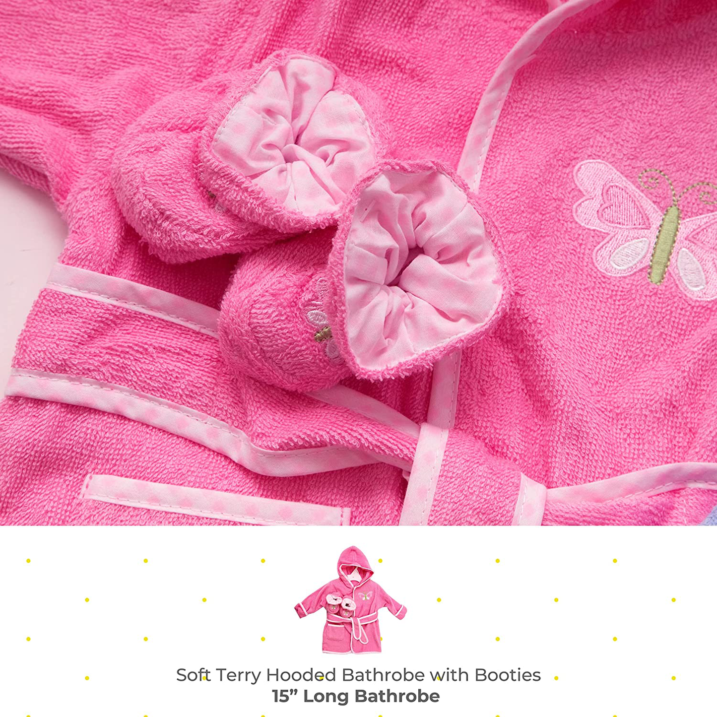 Spasilk 100% Cotton Hooded Terry Bathrobe with Booties — Baby Girl Gifts — Baby Boy Gifts — 0-9 Months — Shower Gift Apparel & Accessories > Clothing > Sleepwear & Loungewear > Robes Kylie Max   
