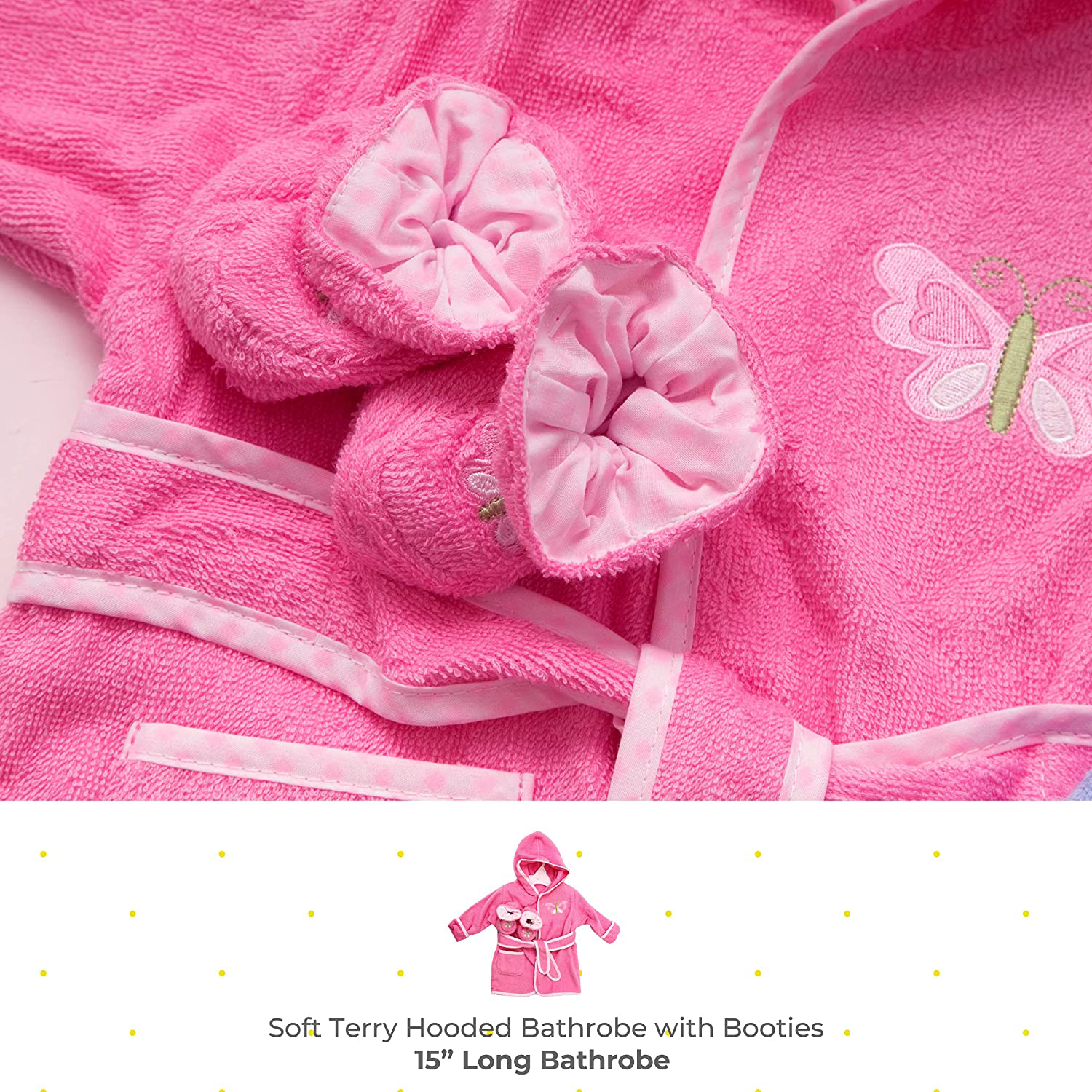 Spasilk 100% Cotton Hooded Terry Bathrobe with Booties — Baby Girl Gifts — Baby Boy Gifts — 0-9 Months — Shower Gift Apparel & Accessories > Clothing > Sleepwear & Loungewear > Robes Kylie Max   