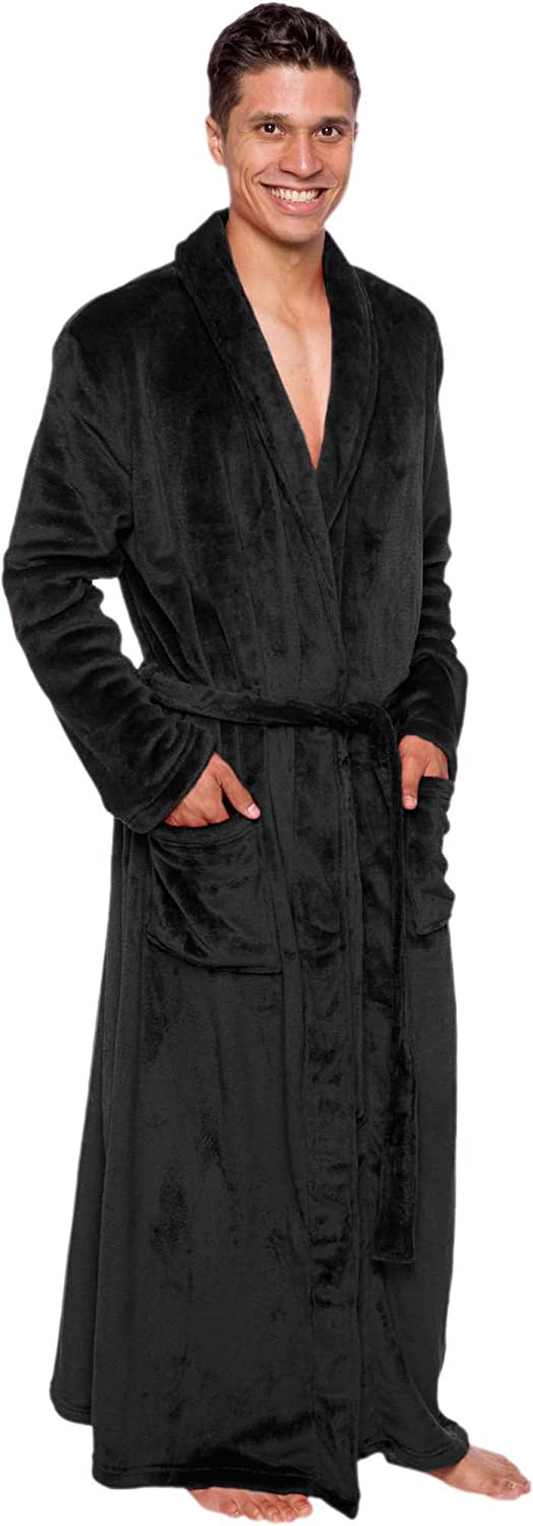 Ross Michaels Mens Robe Big & Tall - Long Plush Shawl Collar Fleece Bathrobe Apparel & Accessories > Clothing > Sleepwear & Loungewear > Robes Kylie Max   