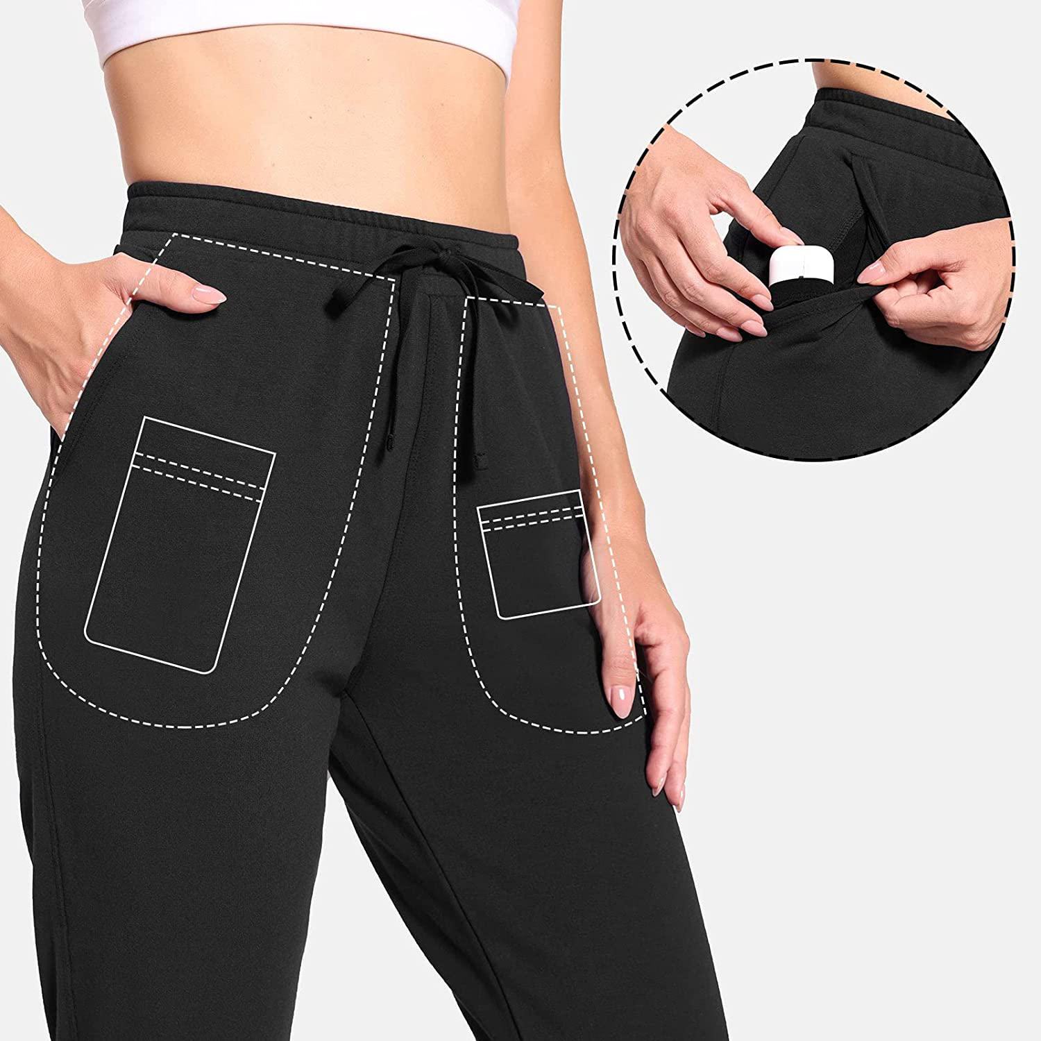 BALEAF Women'S Sweatpants Joggers Cotton Yoga Lounge Sweat Pants Casual Running Tapered Pants with Pockets Apparel & Accessories > Clothing > Activewear Kylie Max   