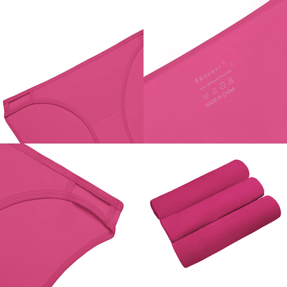 Ekouaer Sexy Ice Silk Bikini Underwear Panty Womens Seamless String Briefs Soft Stretch Breathable Invisible Panty 3 Pack Apparel & Accessories > Clothing > Underwear & Socks > Underwear Ekouaer   