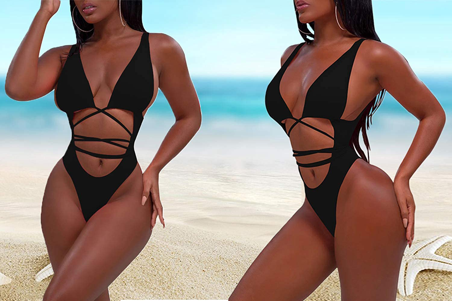 Sovoyontee Women'S Sexy One Piece Swimsuits Bikini Bathing Suit Apparel & Accessories > Clothing > Swimwear Kylie Max   