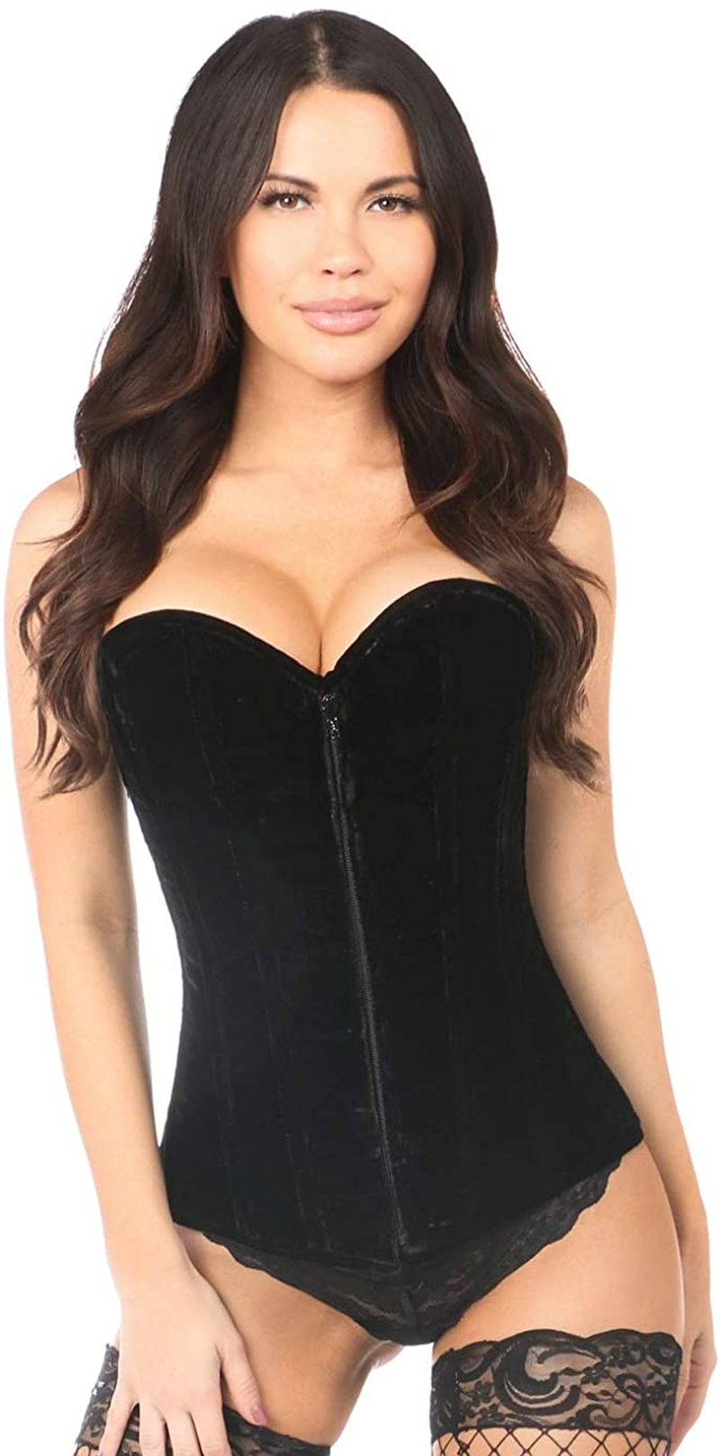 Daisy Corsets Lavish Black Velvet Overbust Corset Apparel & Accessories > Clothing > Underwear & Socks > Lingerie Daisy corsets Black 5X 