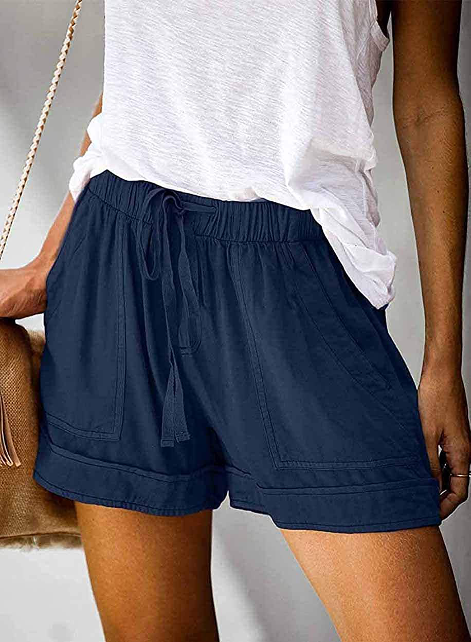 Wielsscca Womens Drawstring Shorts Summer Elastic Waist Casual Lightweight with Pockets Apparel & Accessories > Clothing > Shorts Kylie Max   