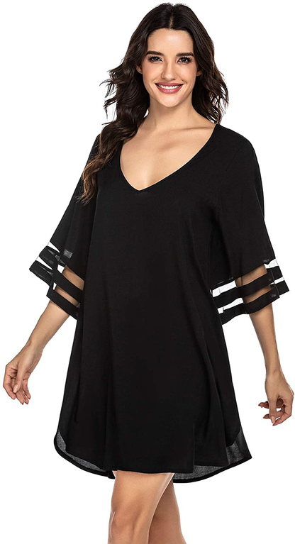 Ekouaer Women'S Swim Cover Ups for Beach Swimwear, Summer Casual Loose Sun Dress Apparel & Accessories > Clothing > Swimwear Kylie Max   