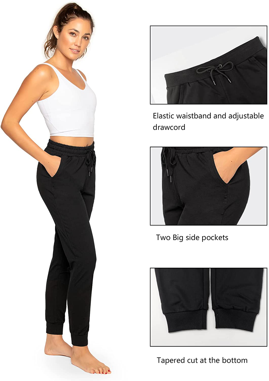 Stelle Women'S Sweatpants Lightweight Yoga Joggers Athletic Workout Track Pants with Pockets 28" Apparel & Accessories > Clothing > Activewear Kylie Max   