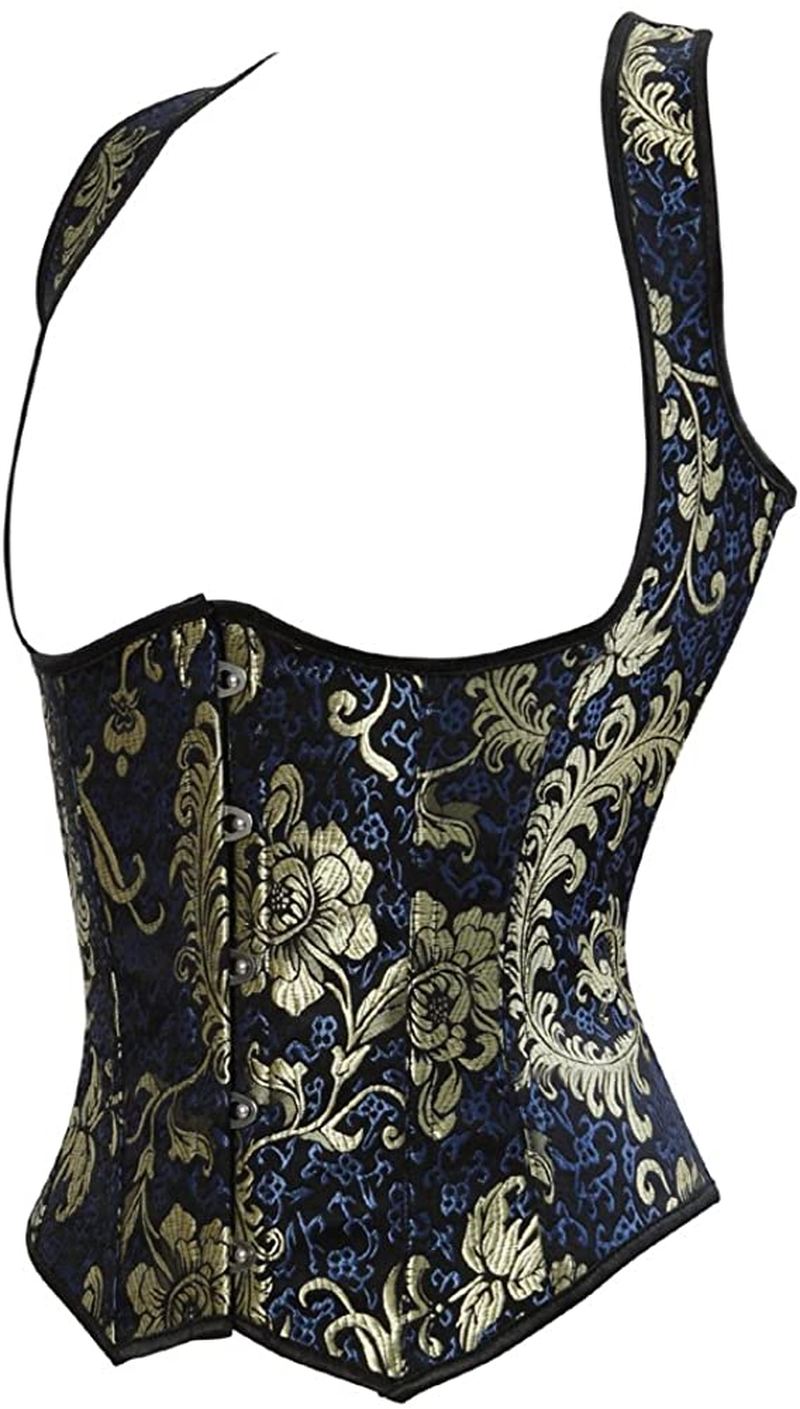 Frawirshau Women'S Gothic Steampunk Corset Bustier Waist Cincher Underbust Corset Vest Tank Top Apparel & Accessories > Clothing > Underwear & Socks > Lingerie frawirshau   