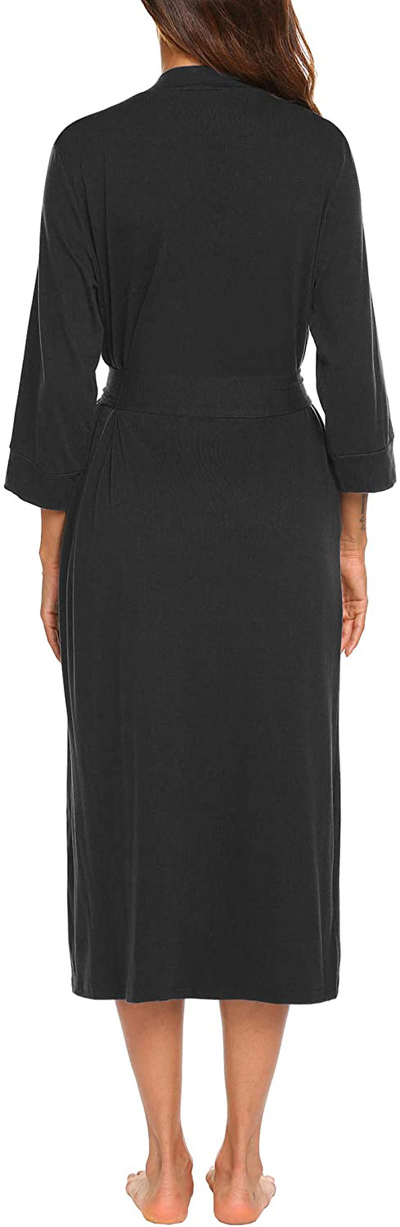 MAXMODA Women Kimono Robes Long Knit Bathrobe Soft Robe Casual Ladies Loungewear S-3XL Apparel & Accessories > Clothing > Sleepwear & Loungewear > Robes MAXMODA   