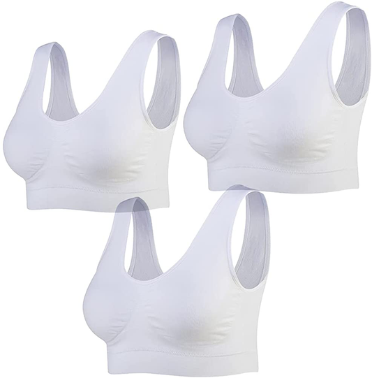 Lemef 3-Pack Seamless Sports Bra Wirefree Yoga Bra with Removable Pads for Women Apparel & Accessories > Clothing > Underwear & Socks > Bras Kylie Max   