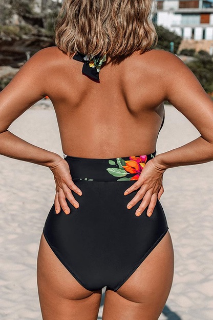 CUPSHE Women'S One Piece Swimsuit Halter Plunge Neck Ruched Tummy Control Bathing Suits Apparel & Accessories > Clothing > Swimwear Kylie Max   