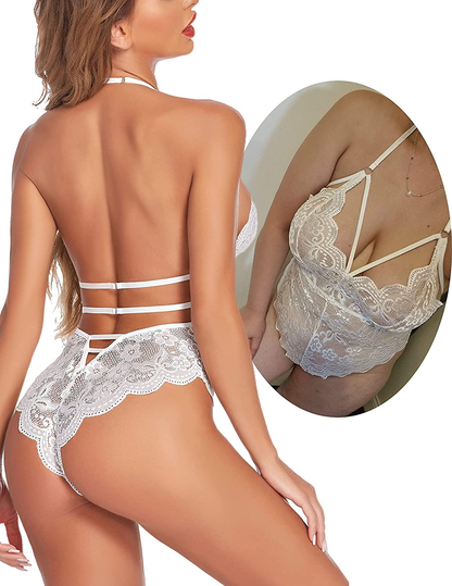 Avidlove Teddy Lingerie for Women Snap Crotch Lace Bodysuit Strappy One Piece Babydoll Apparel & Accessories > Clothing > Underwear & Socks > Lingerie Avidlove   