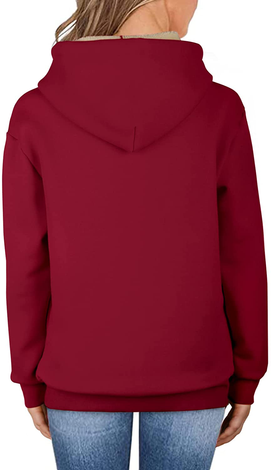 Theast Womens Winter Casual Warm Fleece Sherpa Lined Pullover Hooded Sweatshirt, Hoodies Sweatshirt for Women Apparel & Accessories > Clothing > Activewear Kylie Max   