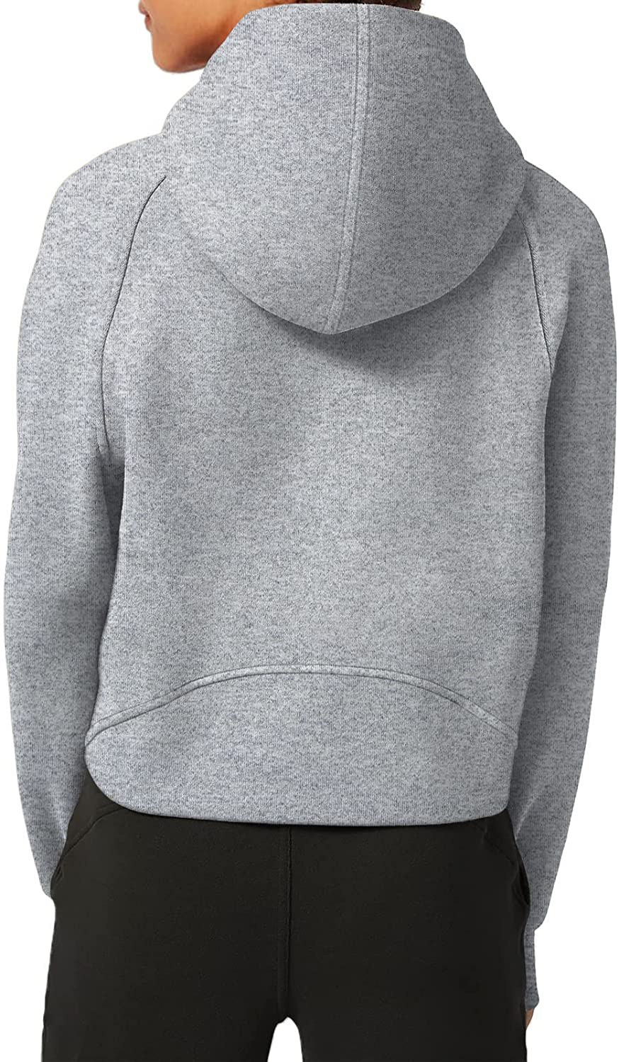 LASLULU Womens Hoodies Fleece Lined Collar Pullover 1/2 Zipper Sweatshirts Long Sleeve Crop Tops Sweater Thumb Hole Apparel & Accessories > Clothing > Activewear Kylie Max   