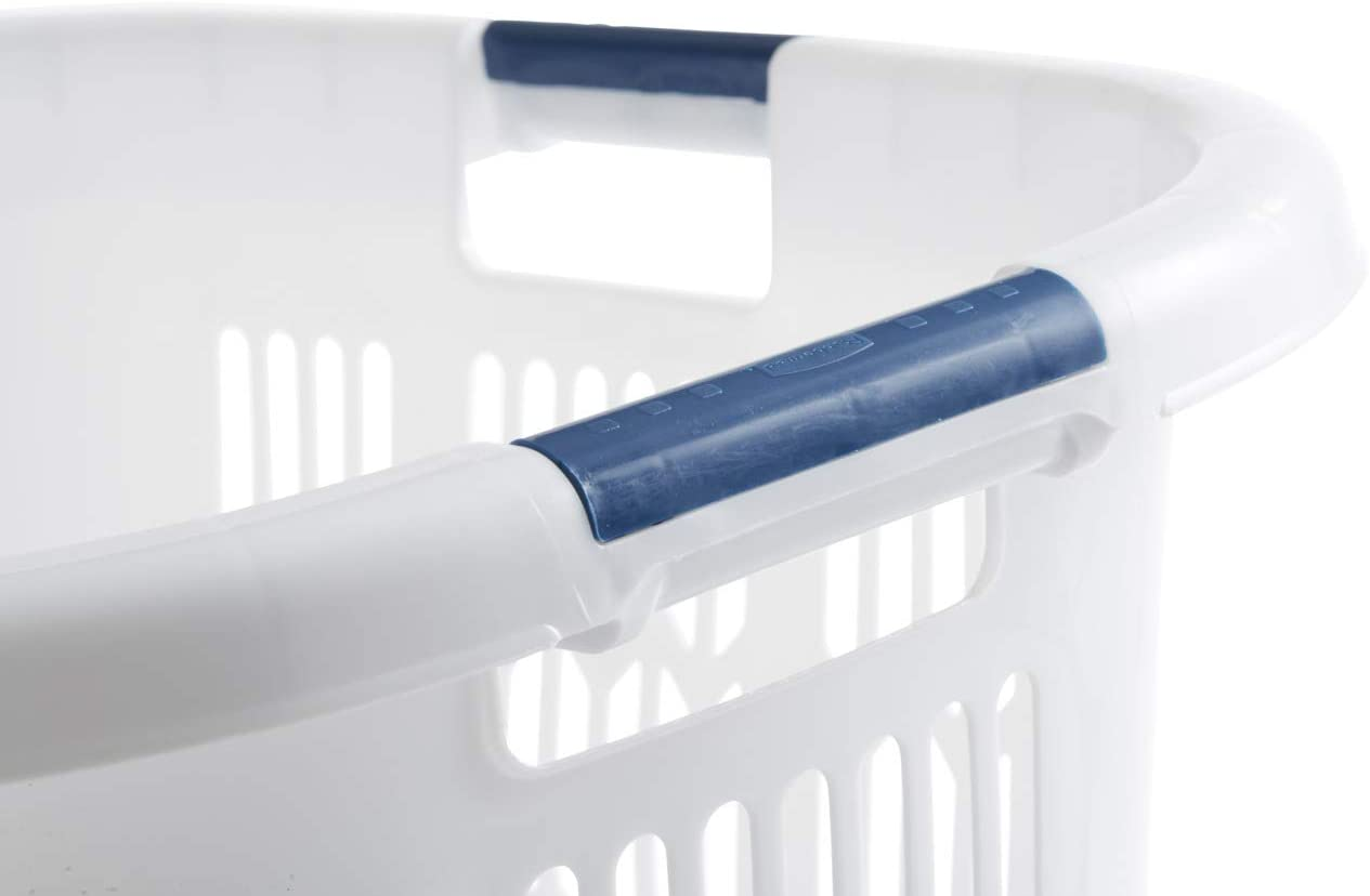 Rubbermaid Laundry Basket, XL Hip-Hugger Basket, 2.1-Bushel, White, Laundry, Storage, Bathroom, Bedroom, Home Closet Clothes Basket Apparel & Accessories > Clothing > Underwear & Socks > Underwear Rubbermaid   