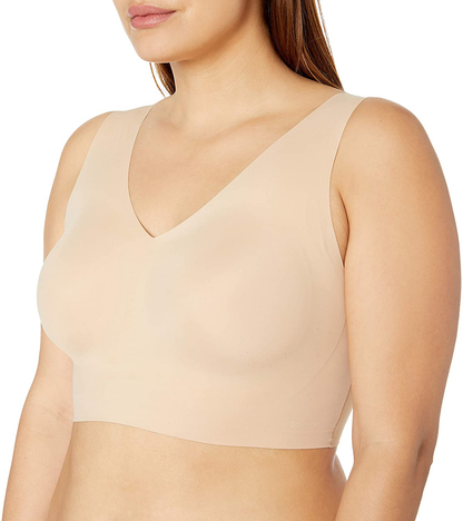 Calvin Klein Women'S Invisibles Comfort Seamless Lightly Lined V Neck Bralette Bra Apparel & Accessories > Clothing > Underwear & Socks > Bras Kylie Max   