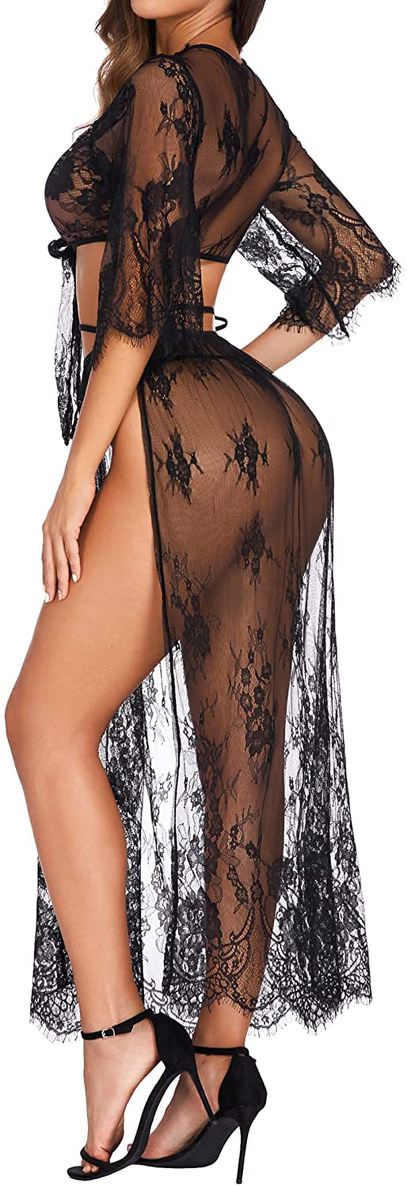 Avidlove Lingerie Set for Women Lace Babydoll Sexy Chemise See through Lingerie with Long Skirt Apparel & Accessories > Clothing > Underwear & Socks > Lingerie Kylie Max   