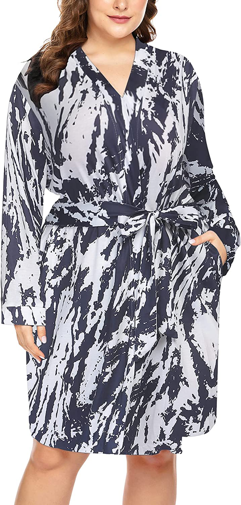 IN'VOLAND Women plus Size Robes Long Sleeve Bath Robe Knit Bathrobe Soft Sleepwear Ladies Nightwear(16W-28W) Apparel & Accessories > Clothing > Sleepwear & Loungewear > Robes IN'VOLAND   