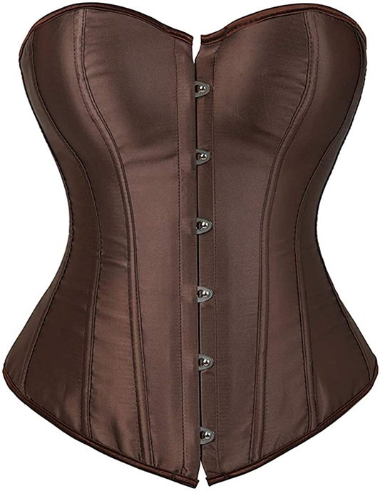 NIYIGEJI Satin Sexy Strong Boned Corset Lace up Overbust Waist Cincher Bustier Bodyshaper Top Apparel & Accessories > Clothing > Underwear & Socks > Lingerie NIYIGEJI   
