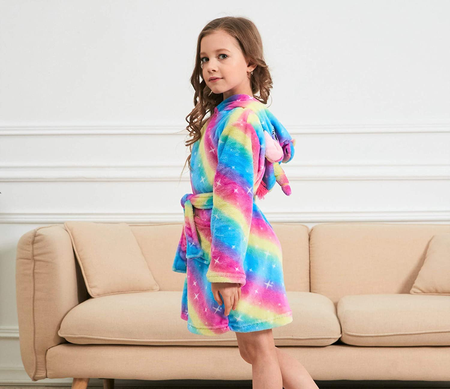 Doctor Unicorn Soft Unicorn Hooded Galaxy Bathrobe - Unicorn Gifts for Girls Apparel & Accessories > Clothing > Sleepwear & Loungewear > Robes Kylie Max   