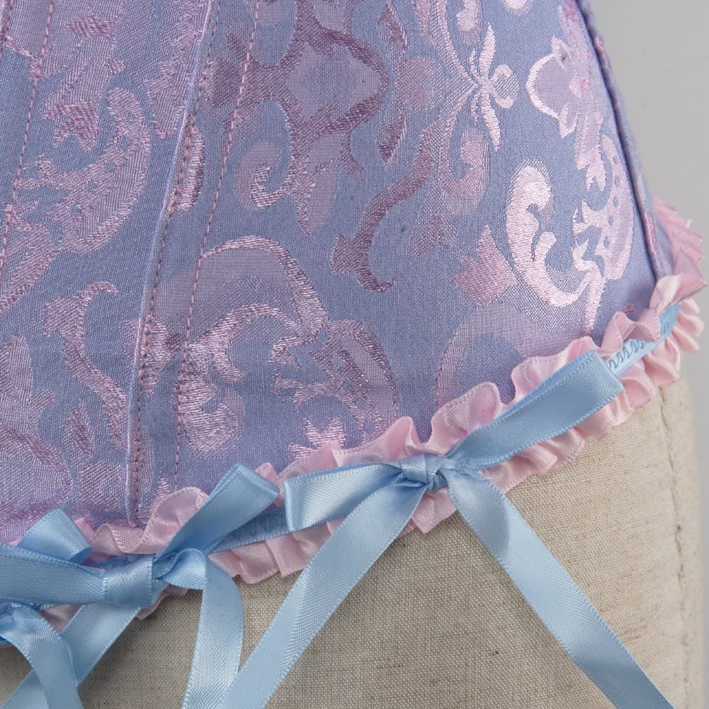Women Lace up Back Sexy Floral Corset for Women Lingerie Bustier Top plus Size Apparel & Accessories > Clothing > Underwear & Socks > Lingerie Zhitunemi   