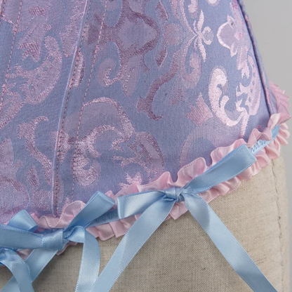 Women Lace up Back Sexy Floral Corset for Women Lingerie Bustier Top plus Size Apparel & Accessories > Clothing > Underwear & Socks > Lingerie Zhitunemi   