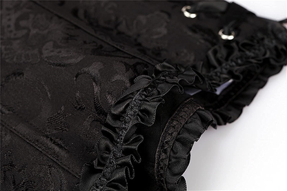Lacing Corset for Women Lace Boned Overbust Body Shaper Bustier Sexy Satin Brocade Lingerie Shapewear Top Apparel & Accessories > Clothing > Underwear & Socks > Lingerie Generic   