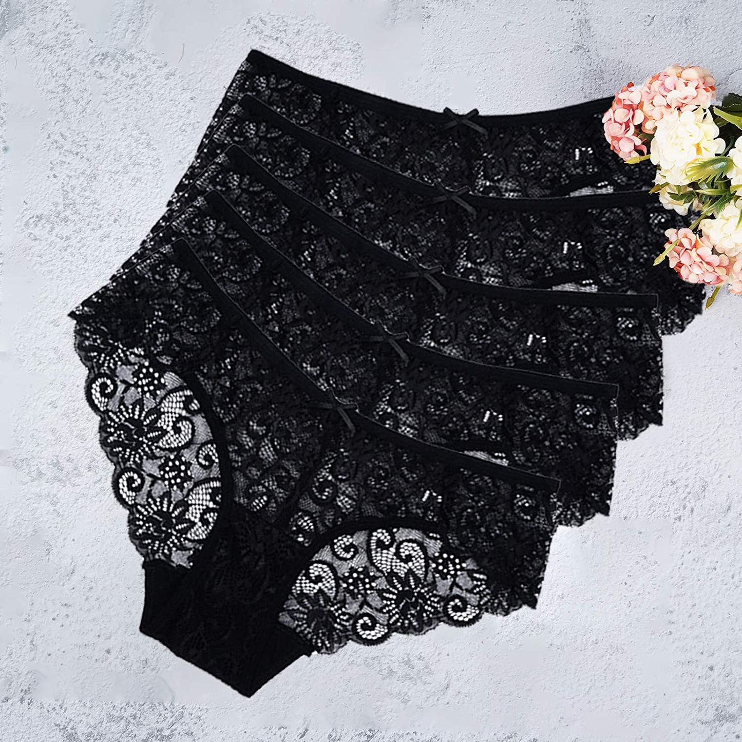 Sunm Boutique Womens Underwear Invisible Seamless Bikini Lace Underwear Half Back Coverage Panties Apparel & Accessories > Clothing > Underwear & Socks > Underwear Sunm Boutique   