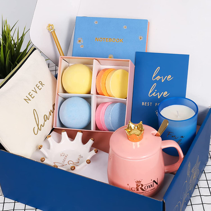 Birthday Gift Basket for Women, 9 Luxurious Gifts Set with Gift Card, Best Birthday Gift Boxes for Her, Aunt, Sister, Friend, Mom & Co-worker-Light & Blue Arts & Entertainment > Party & Celebration > Gift Giving WICLOUD   